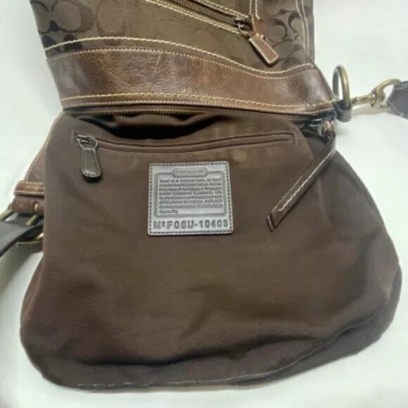 Vintage Coach Legacy Signature Convertible Bucket Duffel Bag 10403 Brown EUC - Picture 13 of 15